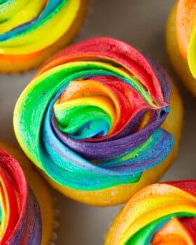 Rainbow buttercream frosting