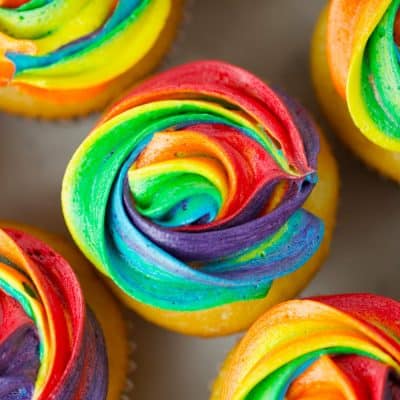 Rainbow buttercream frosting