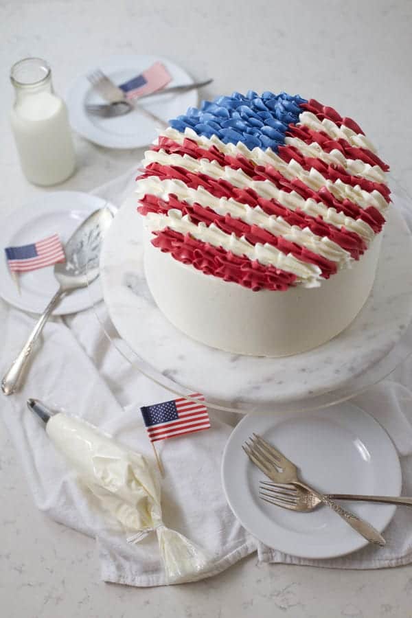 Buttercream american flag cake