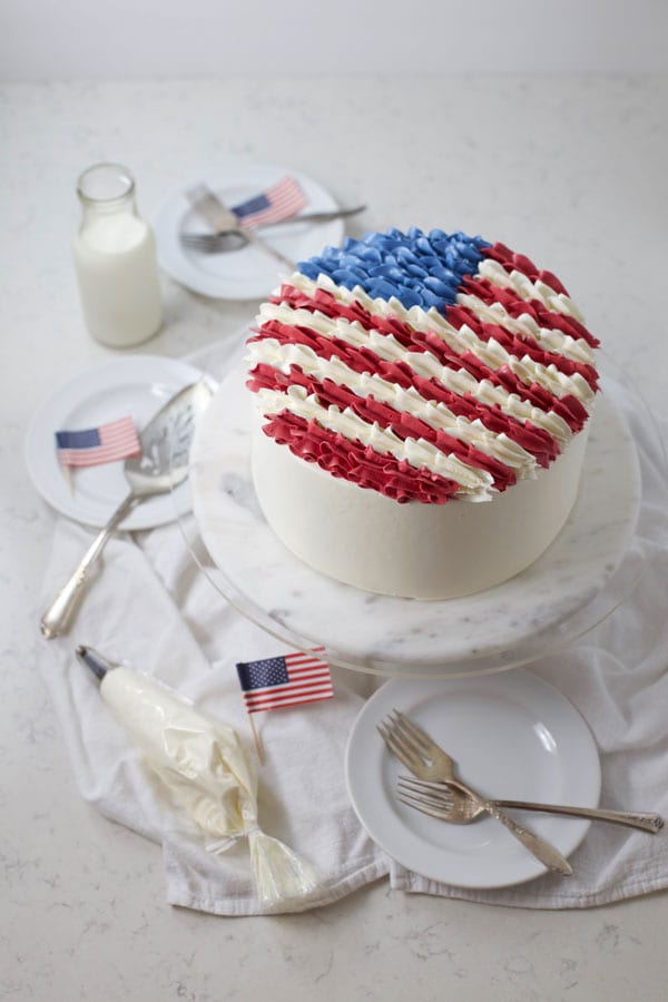 Patriotic American Flag Layer Cake