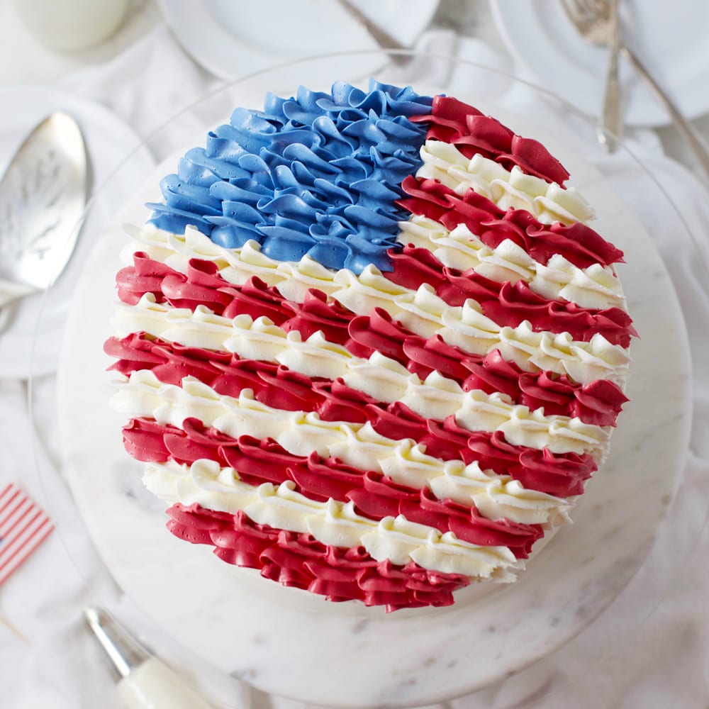 Patriotic American Flag Layer Cake