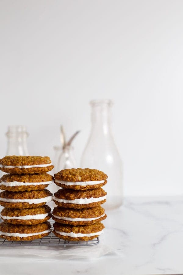 Piles of oatmeal cream pies