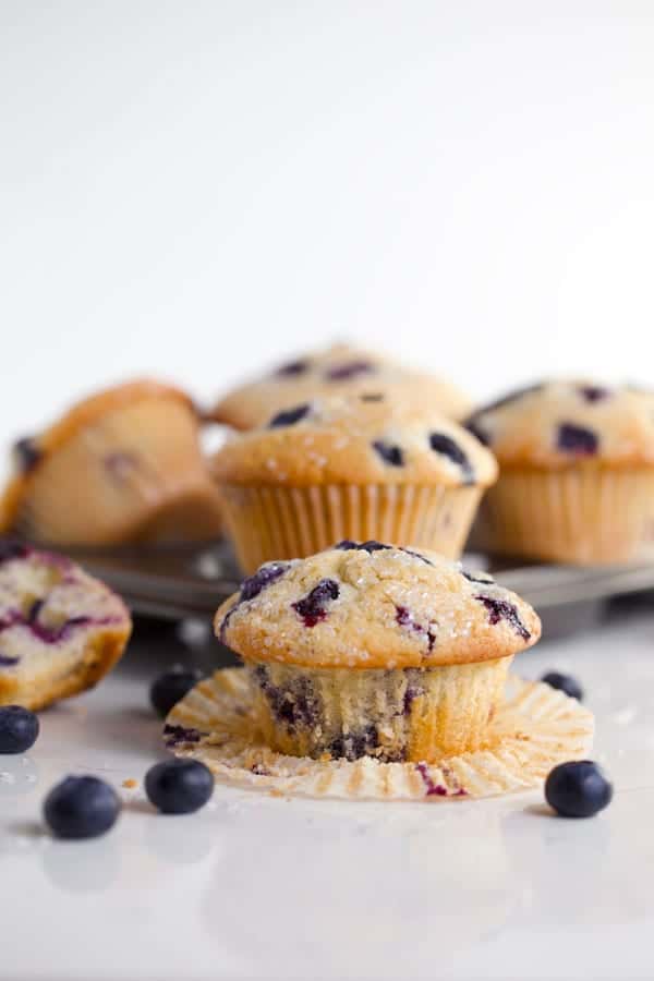 Bakery style lemon blueberry muffins