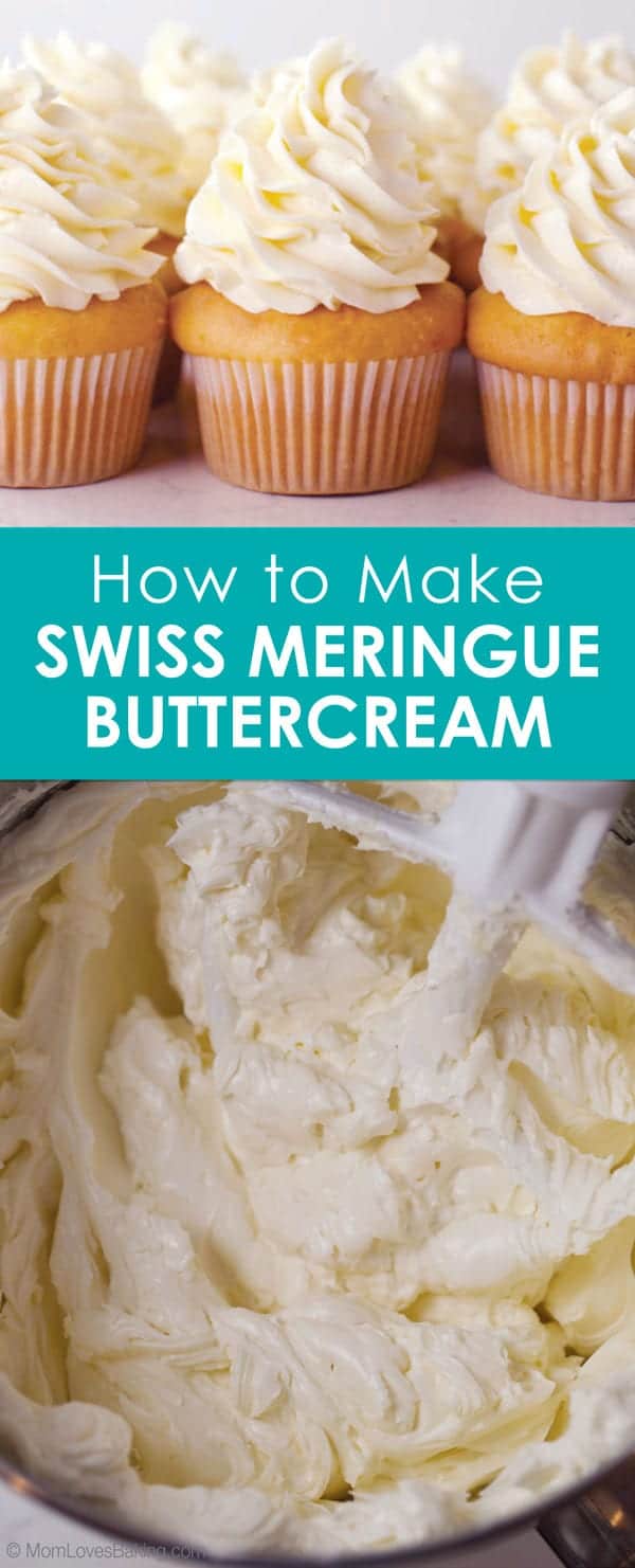 Swiss meringue buttercream cupcake and bowl