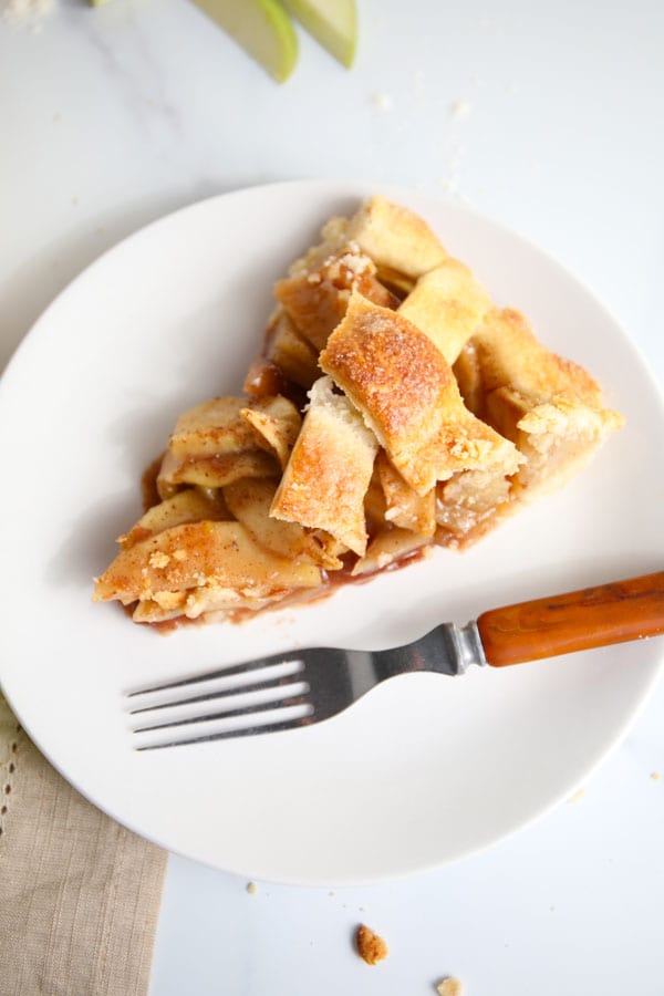 Single serving slice of apple pie