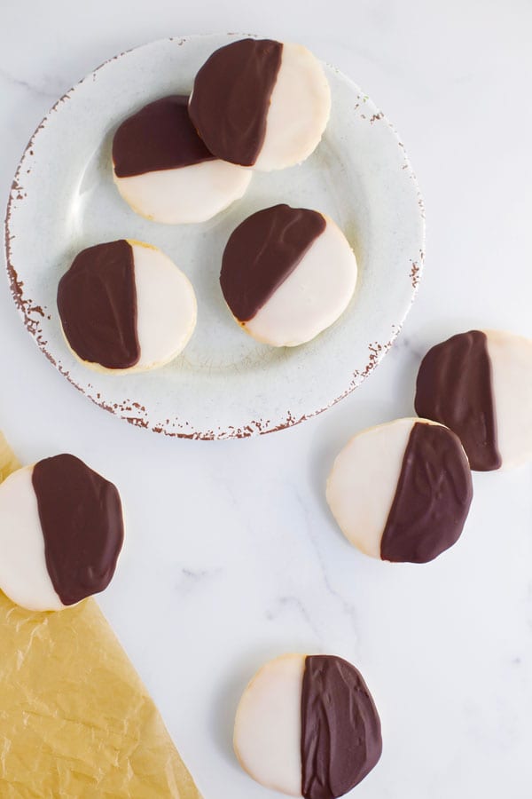 Classic black and white cookies