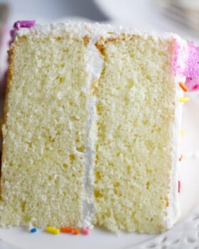 Classic white cake slice