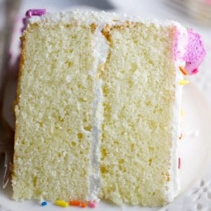 Classic white cake slice