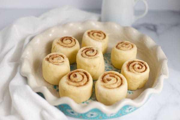 Cinnamon rolls dough before rising