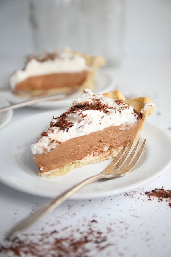 Homemade French silk pie with crust made from scratch