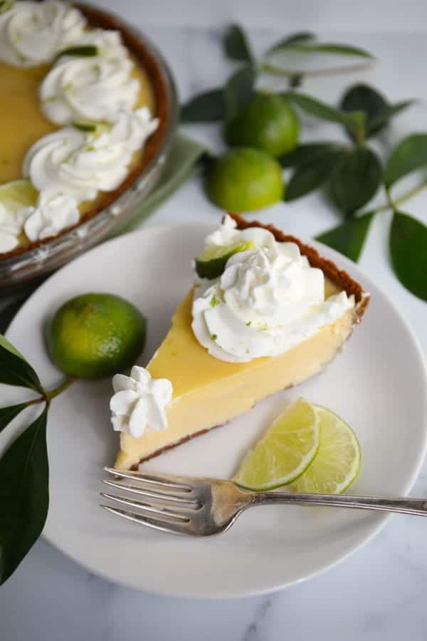 Serving of Classic Key Lime Pie with Whipped Cream