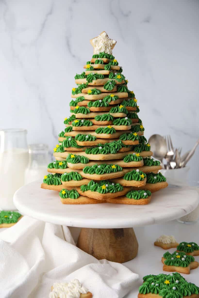 How to make a Christmas sugar cookie tree with buttercream frosting