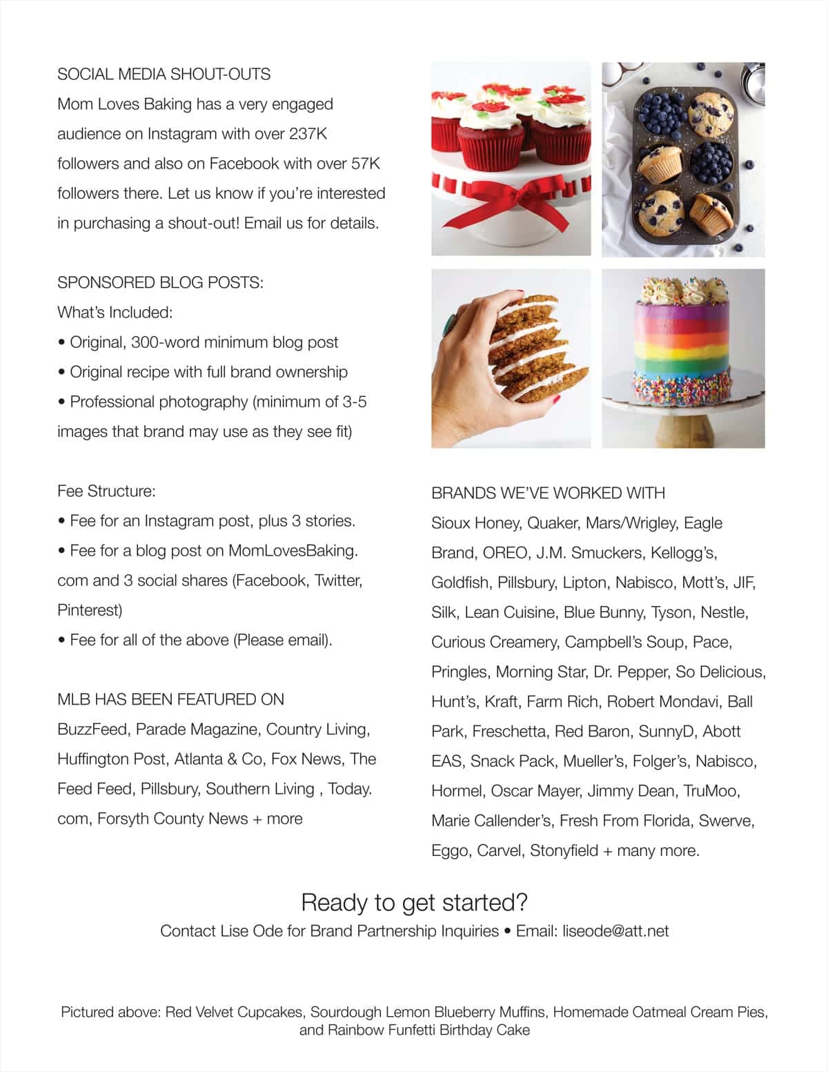 Media Kit for Mom Loves Baking page 2