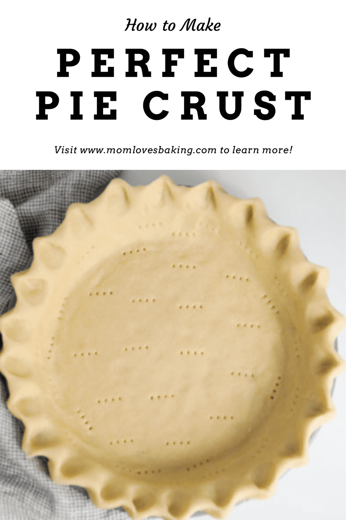 How to make perfect pie crust photo with headline.