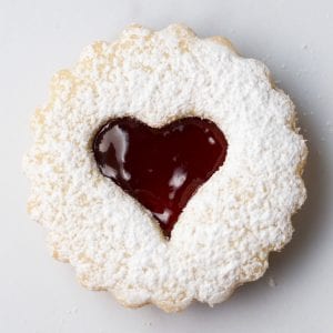 Raspberry Almond Linzer Cookies