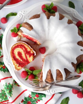 Easy red velvet marble bundt cake recipe