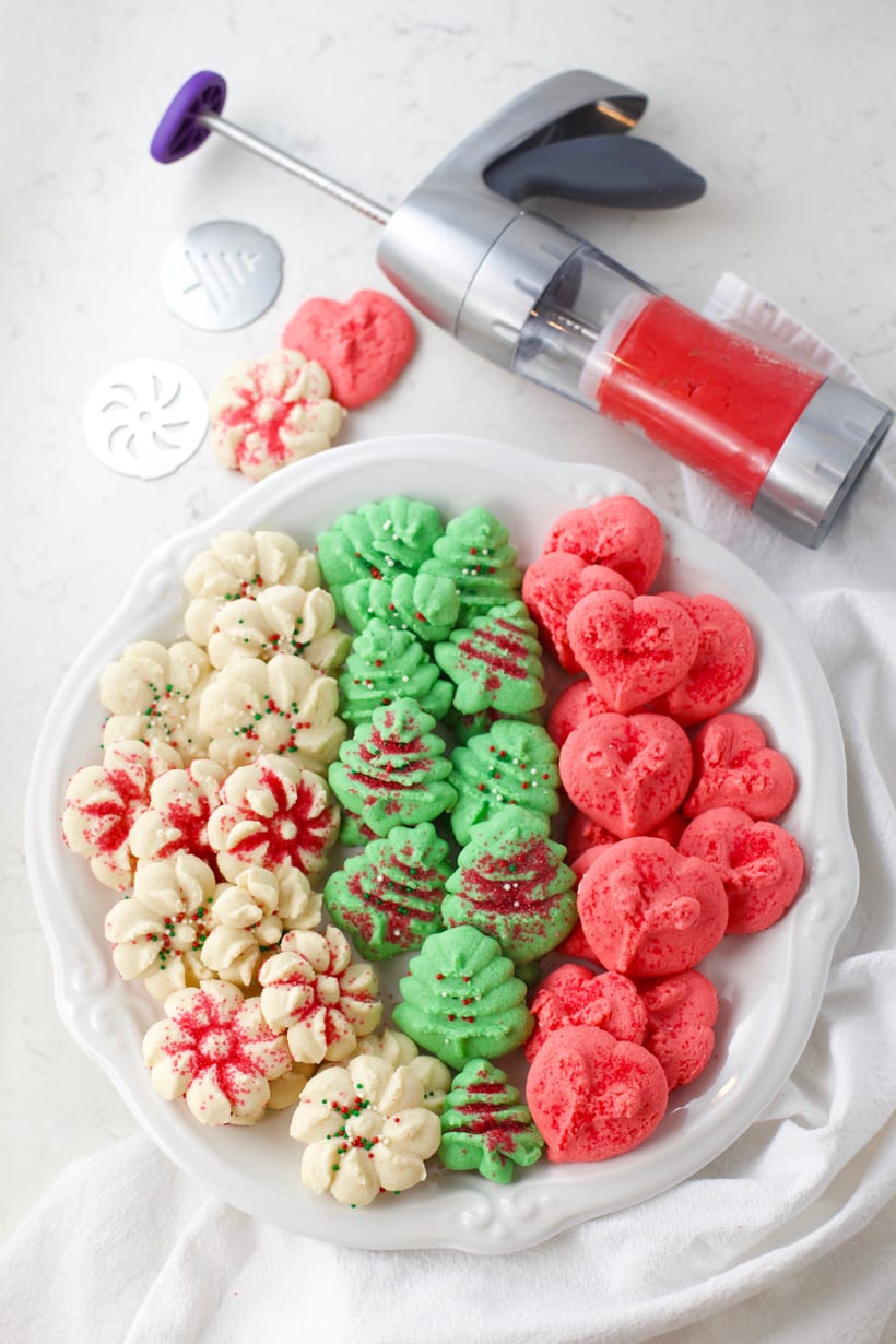 Classic spritz cookies or Christmas cookie press cookies