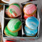 Marbled royal icing gingerbread cookies for santa