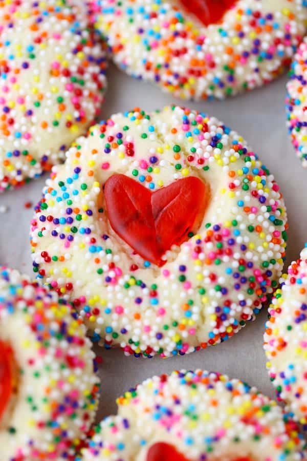 Swedish fish heart cookies