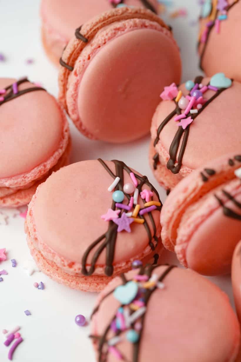 Strawberry French Macarons