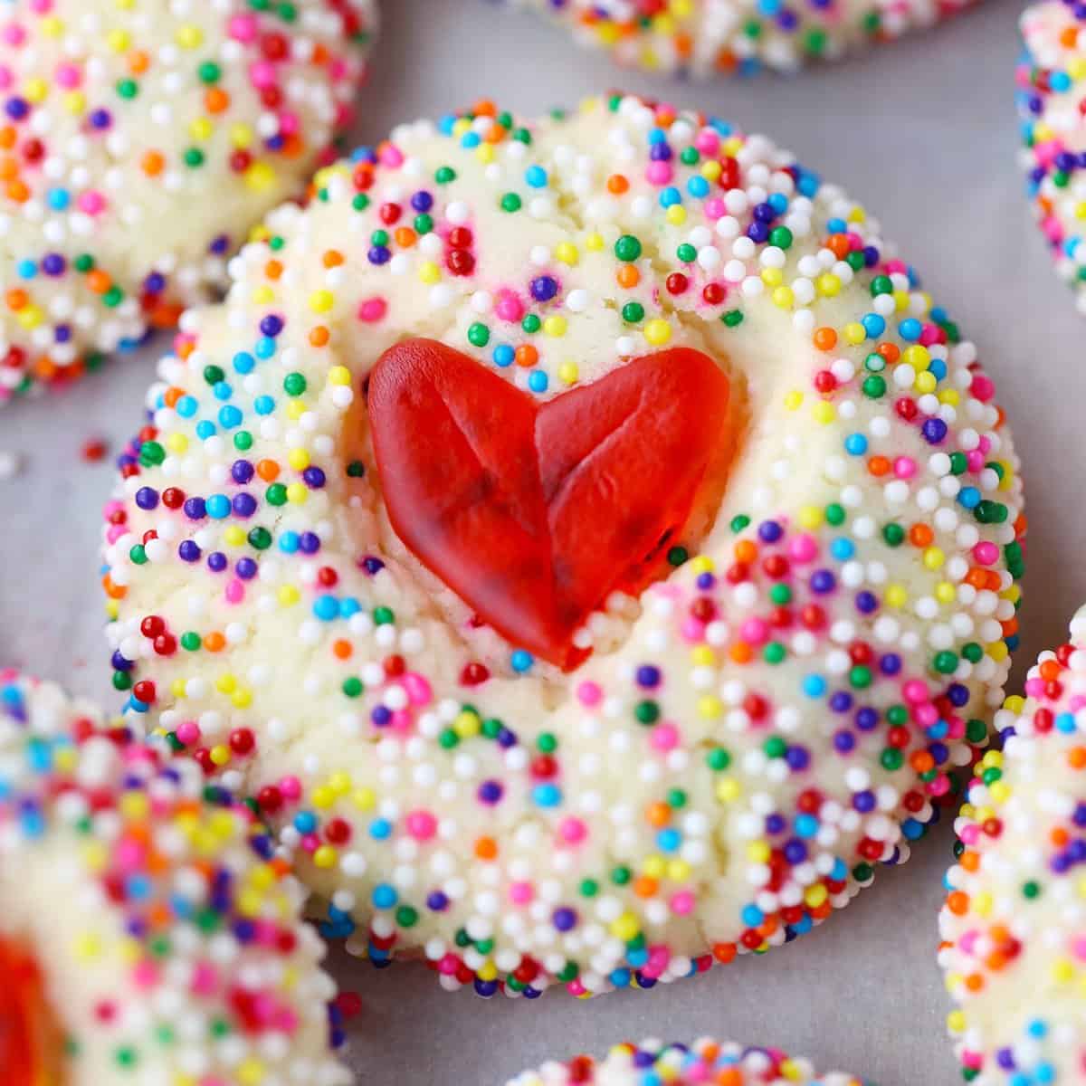 Swedish fish heart cookies