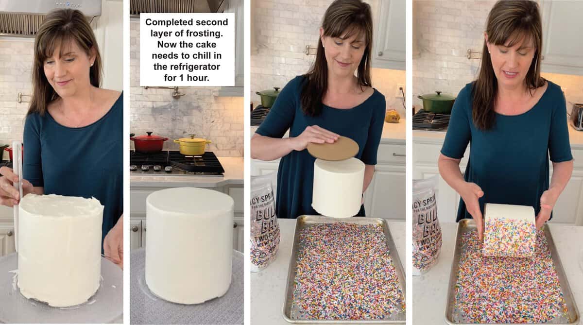 How to add sprinkles all over a cake