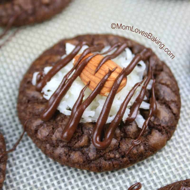 Almond joy thumbprint cookies