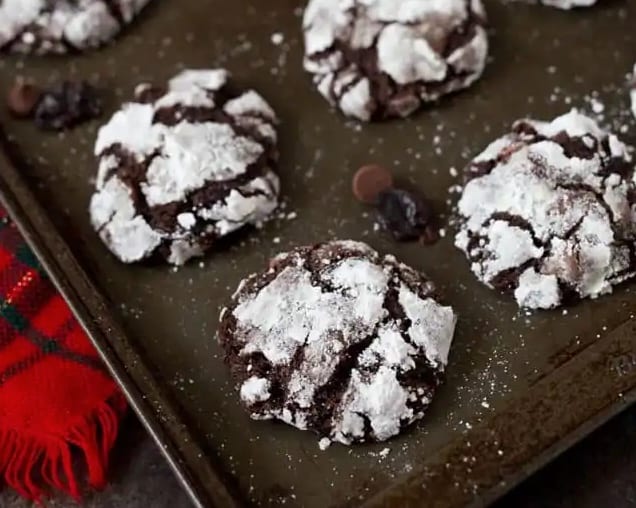 Black forest crinkle cookies