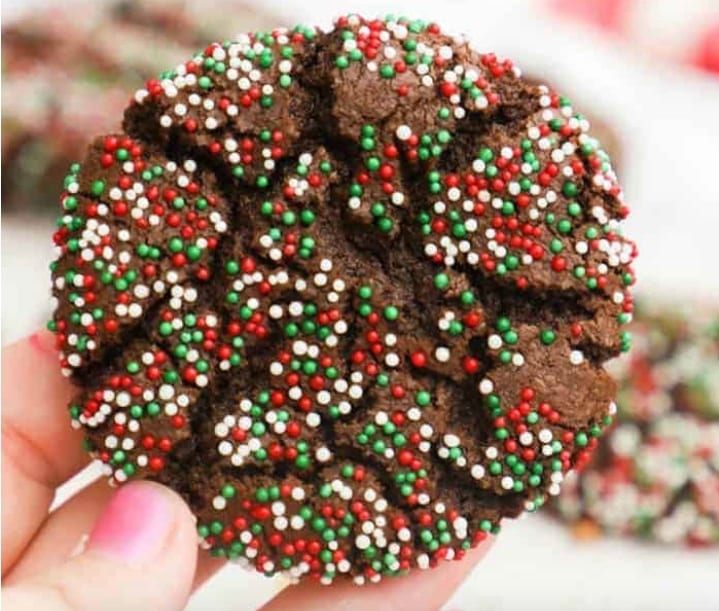Chocolate Sprinkle Christmas Cookie