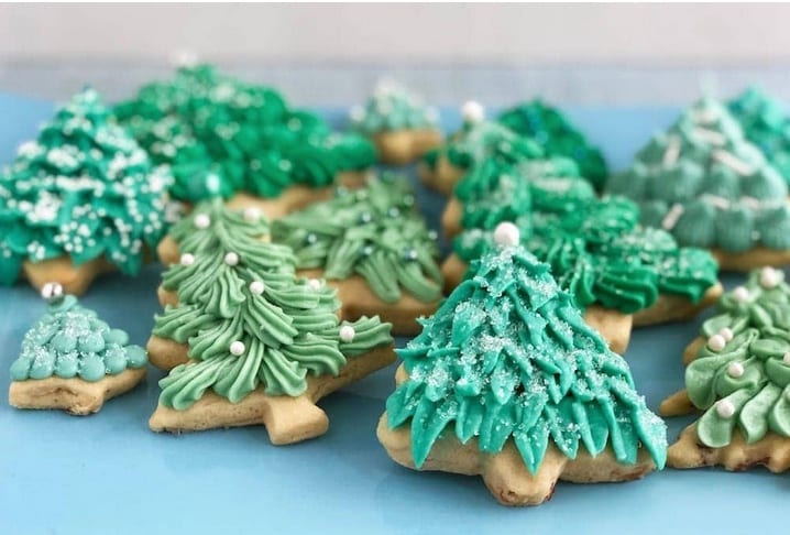 Christmas tree sugar cookies