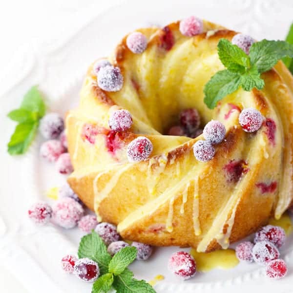 Cranberry orange almond pound cake