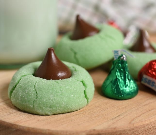 Mint chocoate kiss blossoms cookies
