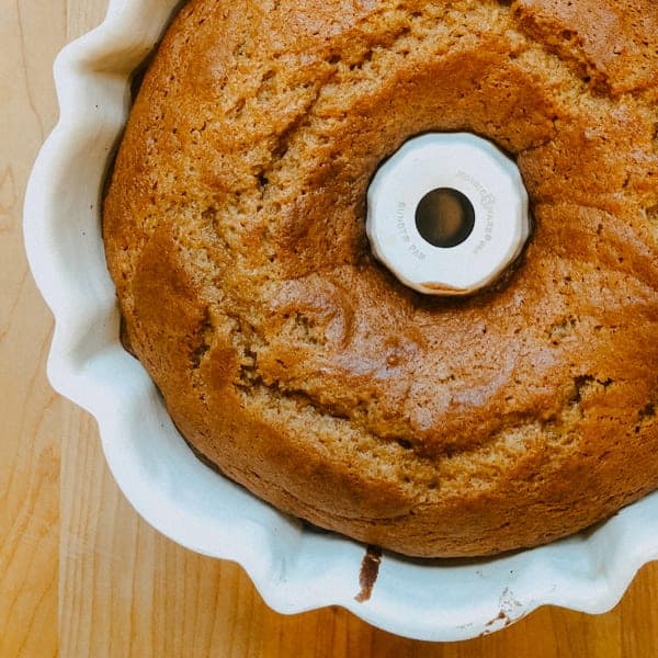 Pumpkin spice Bundt cake with brown sugar glaze