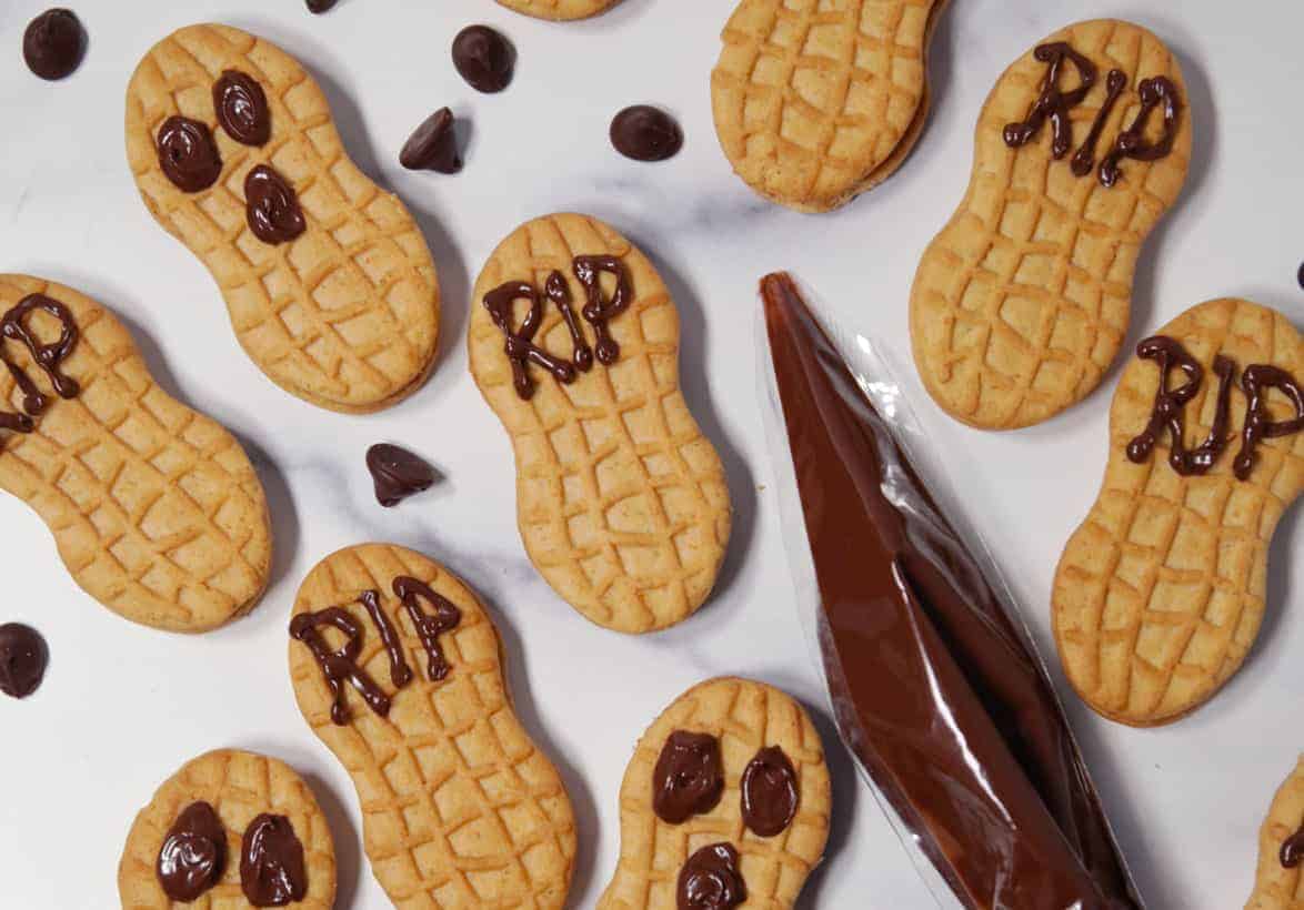 Nutter butter cookie tombstones