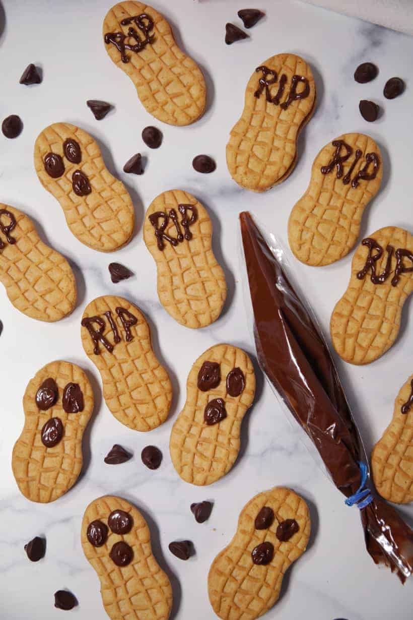 Nutter butter cookie tombstones