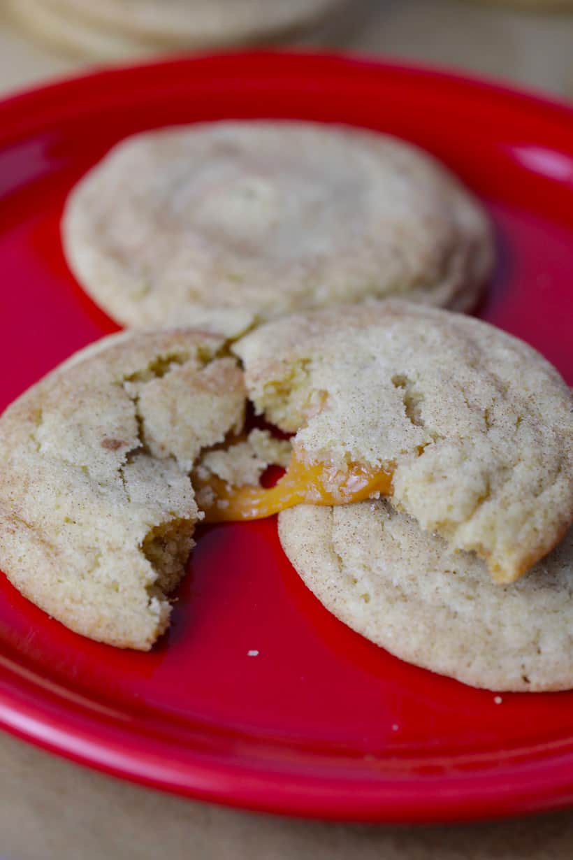 Caramel stuffed snickerdoodles