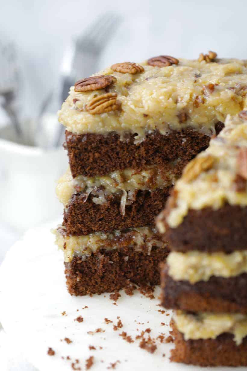 Old fashioned German chocolate cake