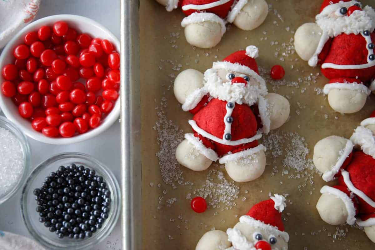 Roly-poly santa sugar cookies