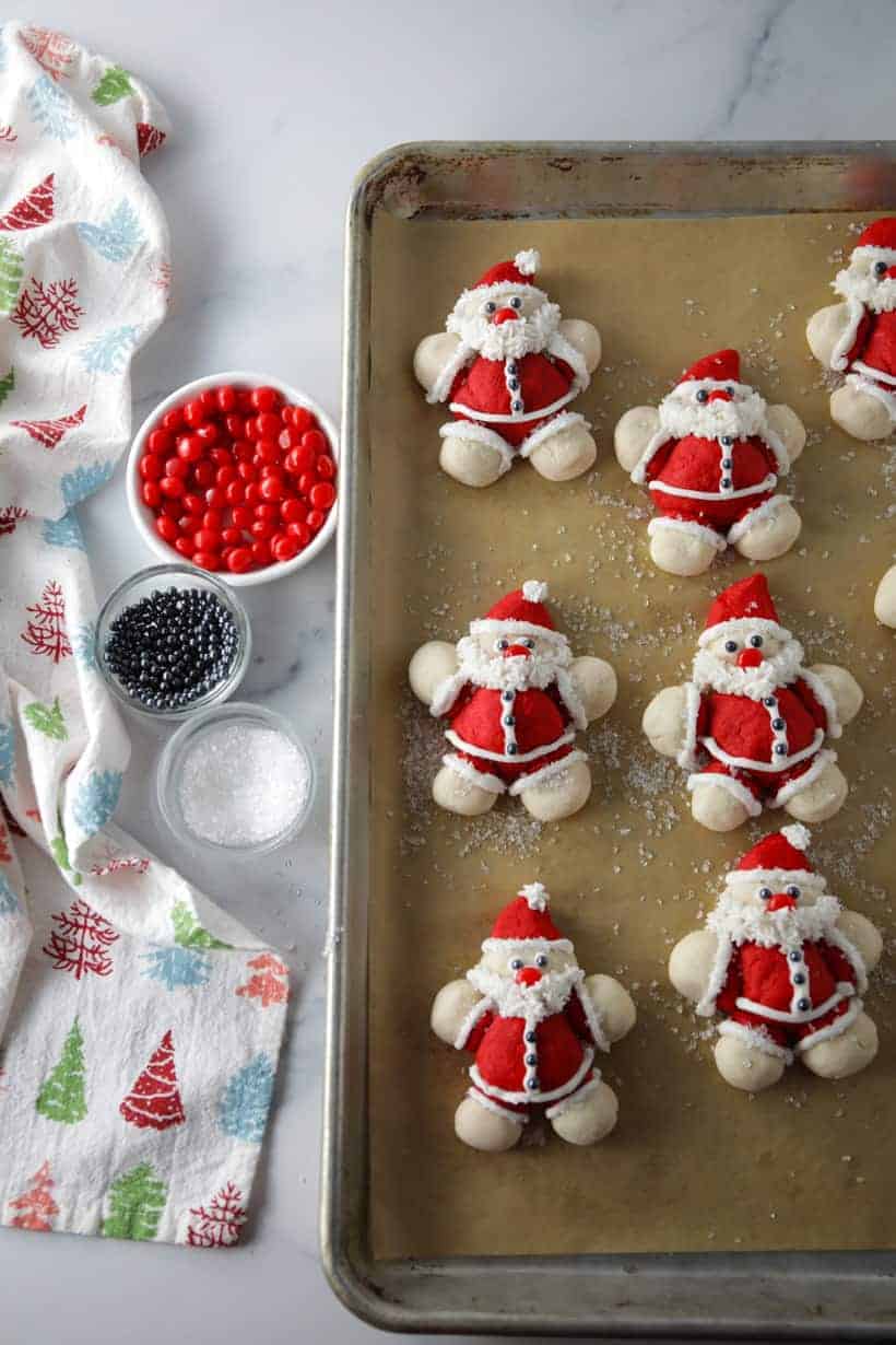 Roly poly santa sugar cookie shortbread