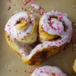 Valentine heart cinnamon rolls