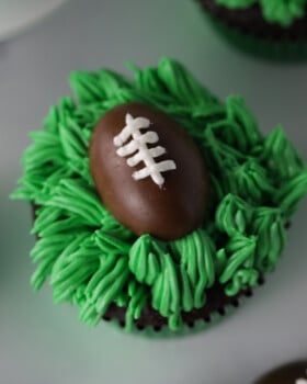Easy football cupcakes