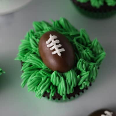 Easy football cupcakes