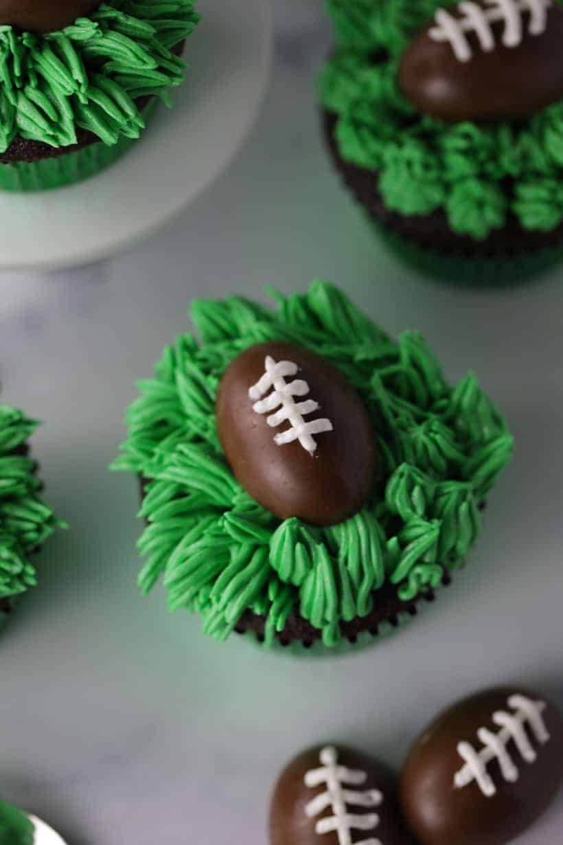 Superbowl party football cupcakes