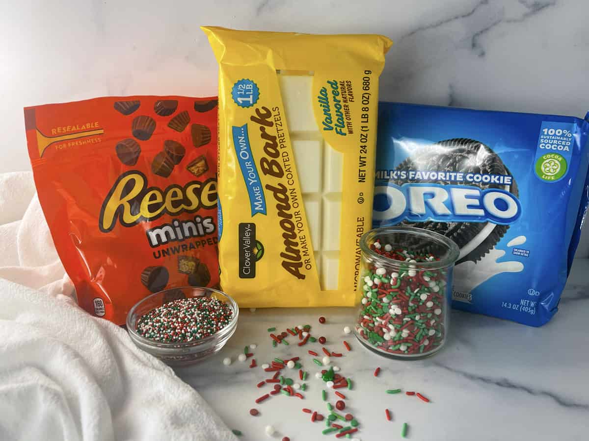 Ingredients needed to make the cutest ornament cookies.