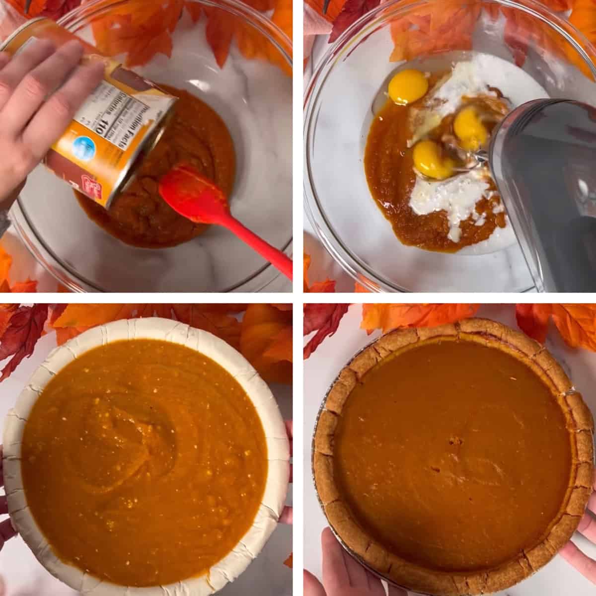 How to make pumpkin pie in four easy steps.