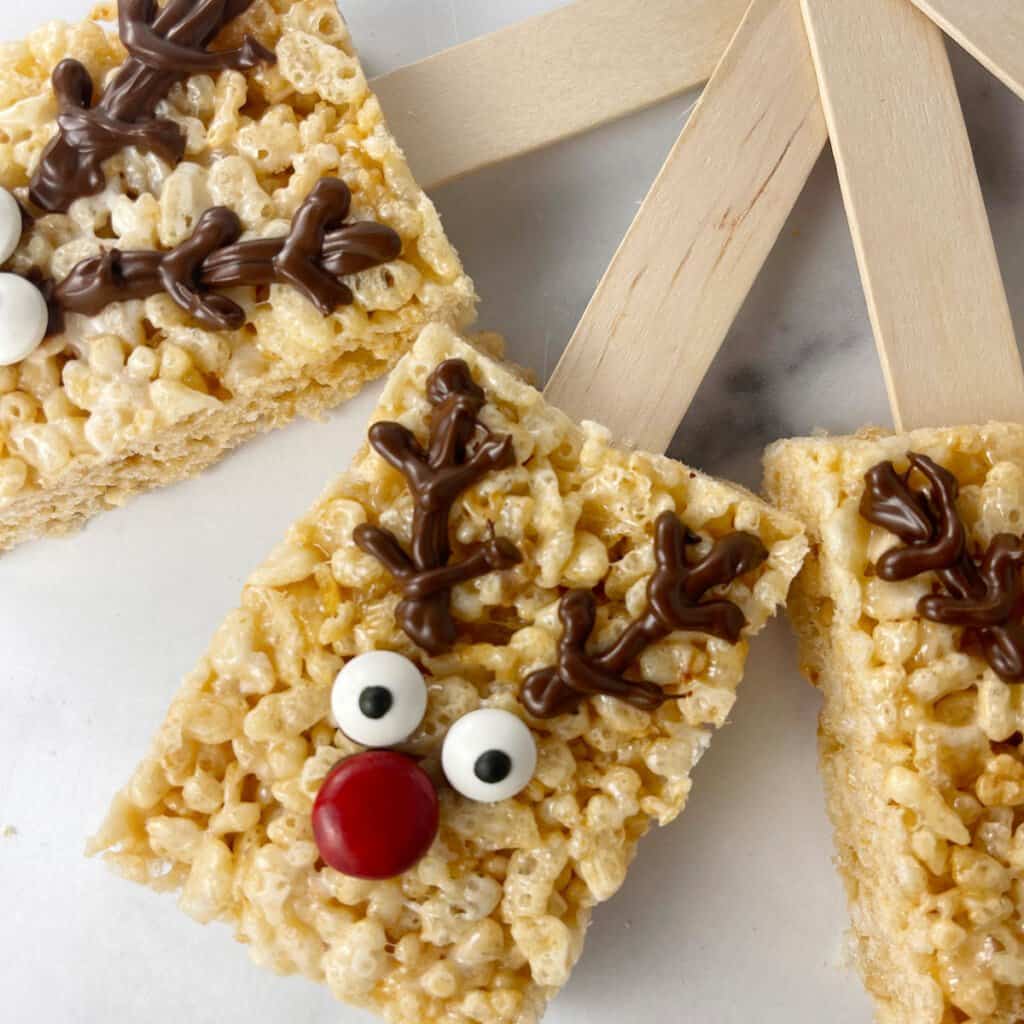 Reindeer Rice Krispie Treats - Mom Loves Baking
