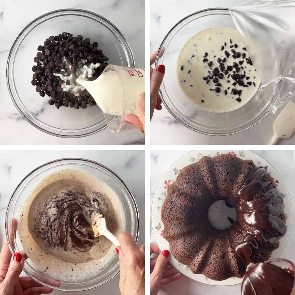 How to make chocolate glaze for cake.