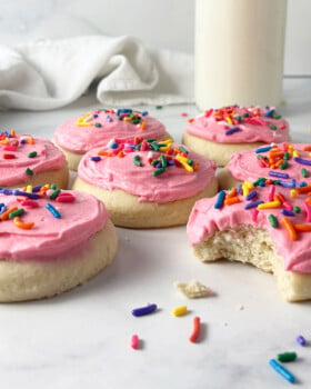 Sugar cookies on the counter.