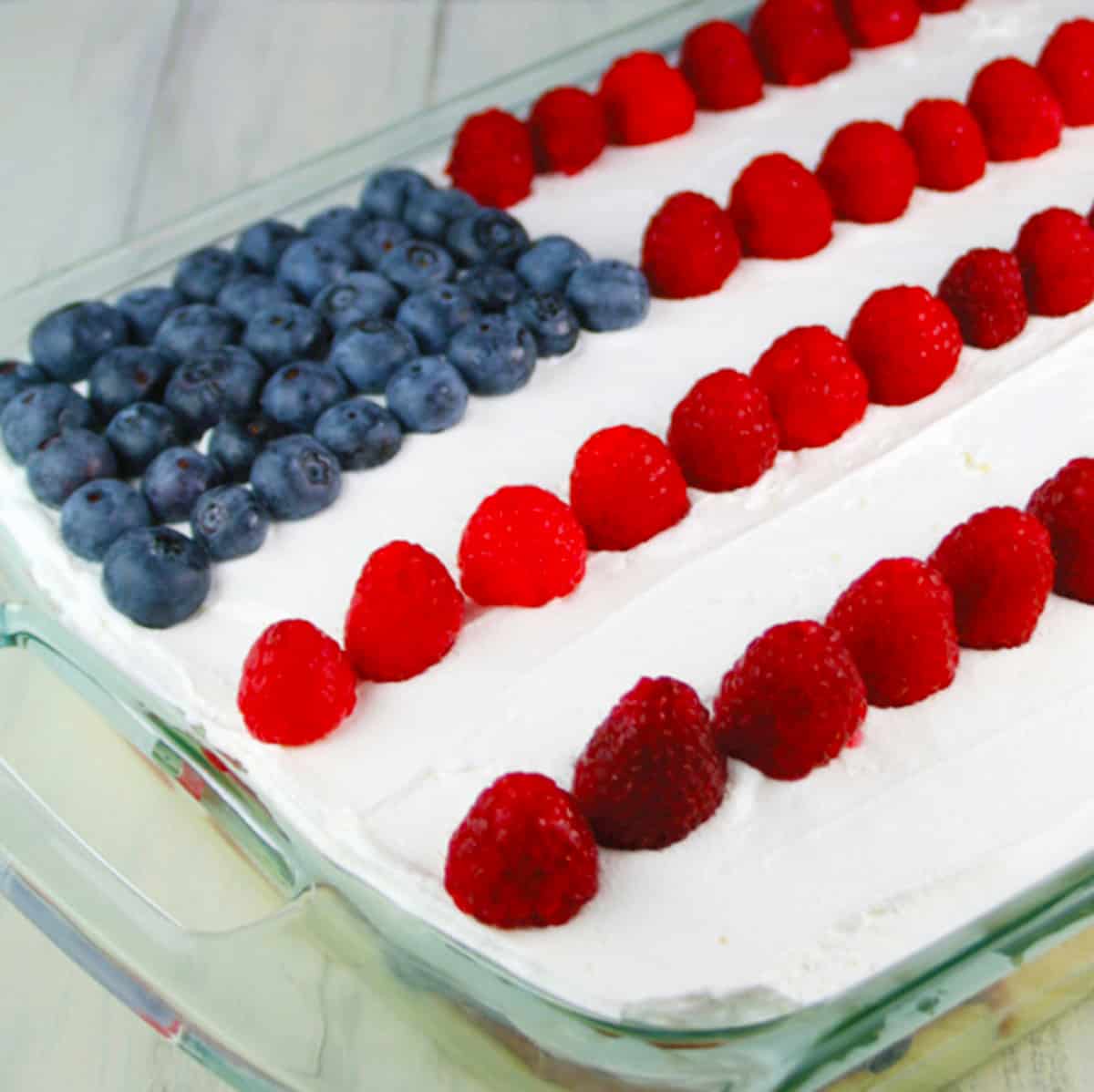 Easy flag cake no bake dessert.