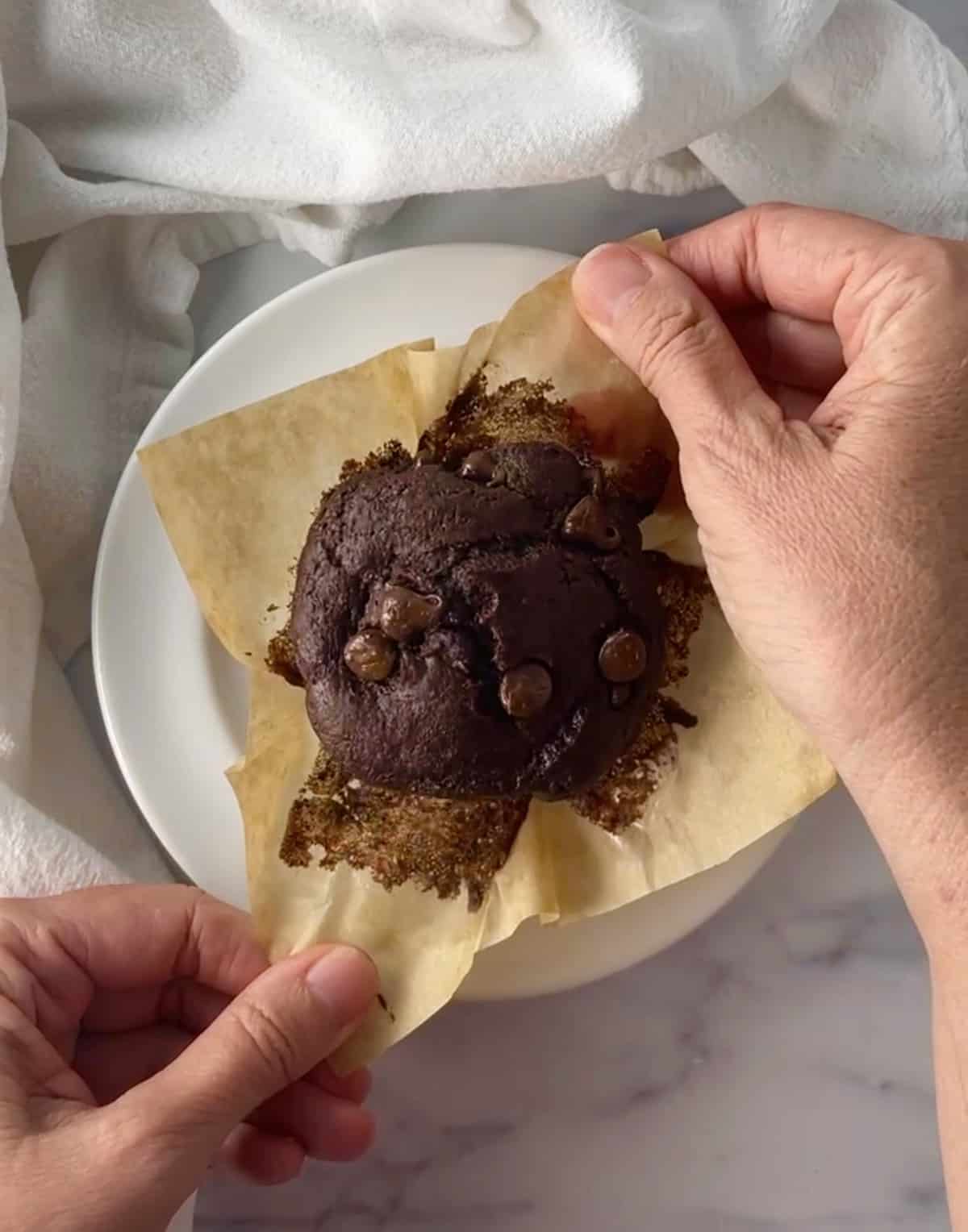 Chocolate chocolate chip muffins.